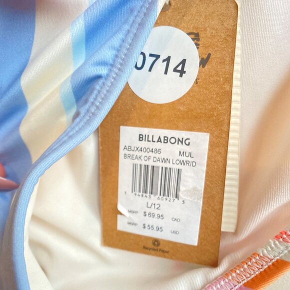 NWT Billabong Break of Dawn Low Rider Swim Bottoms, Size Large/ 12 - Picture 4 of 11